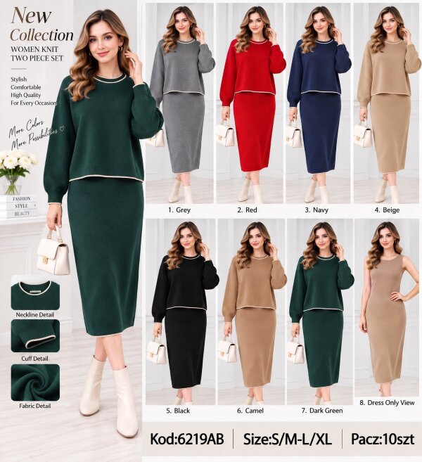 Komplet damskie Roz S/M-L-XL, Mix Kolor .Paczka 10 szt