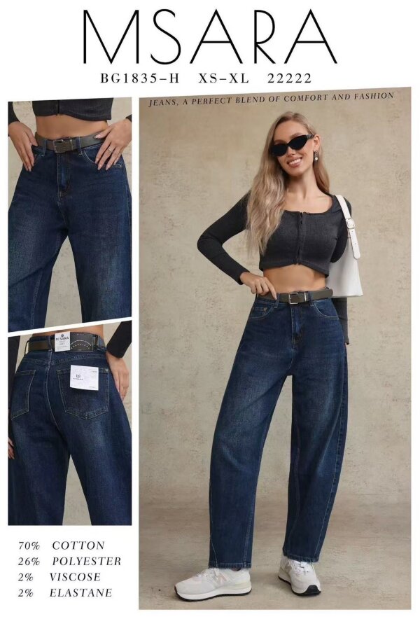 Spodnie damskie jeansy Roz XS-XL, 1 Kolor Paczka 12 szt