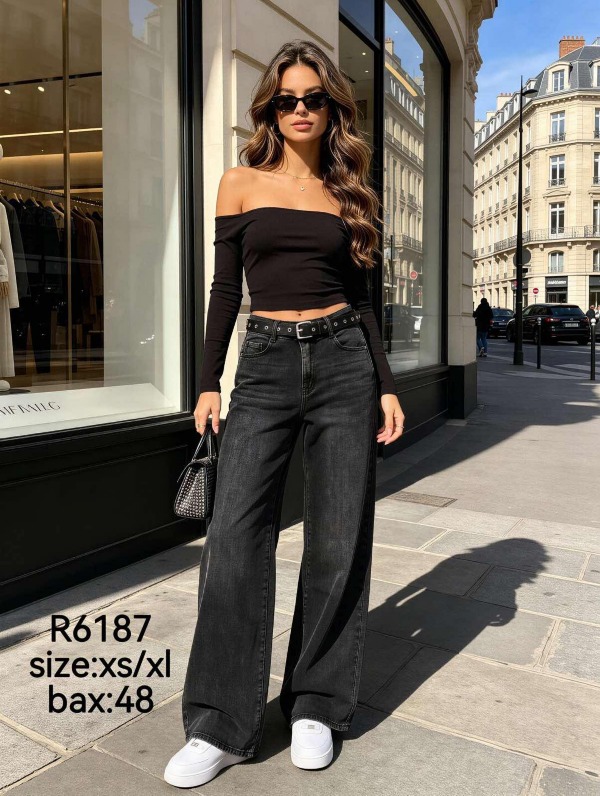 Spodnie damskie jeansy Roz XS-XL, 1 Kolor Paczka 12 szt