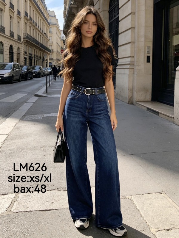 Spodnie damskie jeansy Roz XS-XL, 1 Kolor Paczka 12 szt