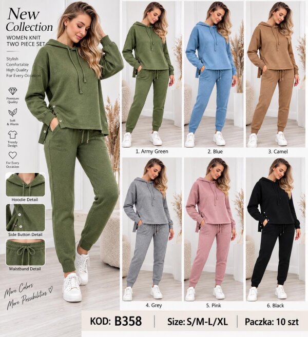 Komplet damskie Roz S/M-L-XL, Mix Kolor .Paczka 10 szt