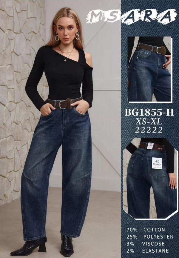 Spodnie damskie jeansy Roz XS-XL, 1 Kolor Paczka 10 szt