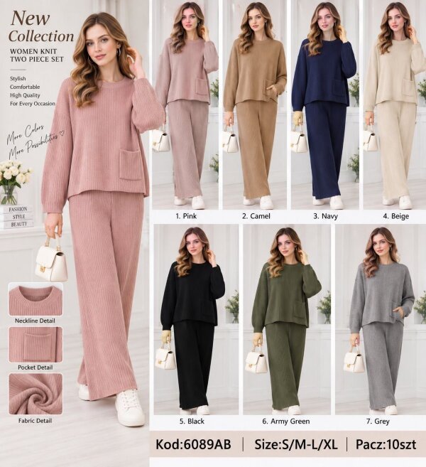 Komplet damskie Roz S/M-L-XL, Mix Kolor .Paczka 10 szt