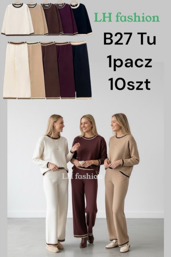 Komplet damskie Roz Standard, Mix Kolor .Paczka 10 szt