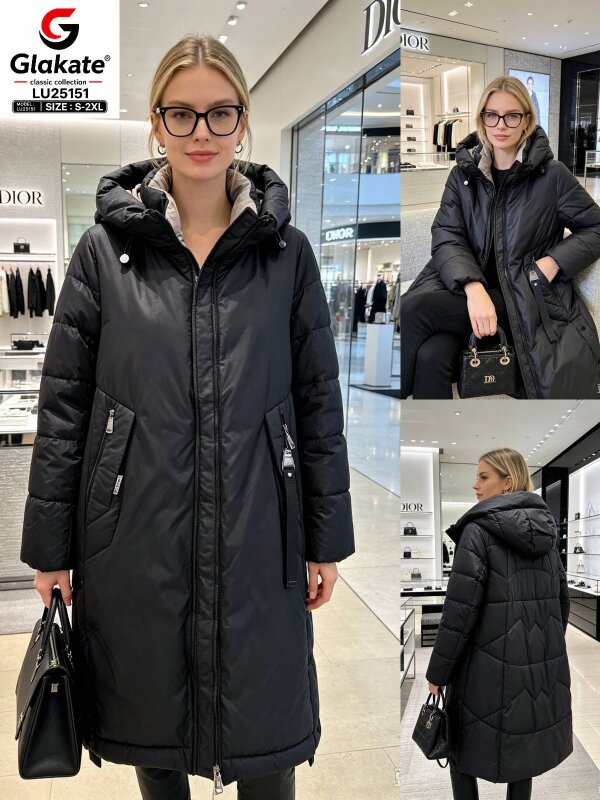 Plaszcze damskie zimowe Roz S-2XL, 1 Kolor Paczka 5 szt