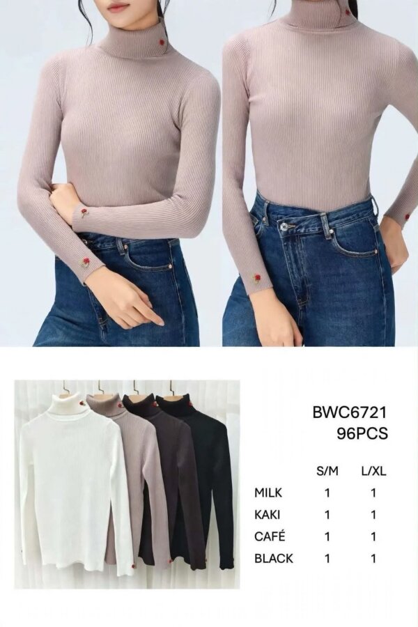 Swetry damskie (Francja produkt) Roz S/M-L/XL, Mix Kolor .Paczka 8 szt