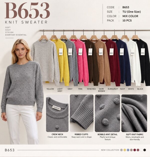 Swetry damskie Roz Standard, Mix Kolor .Paczka 10 szt