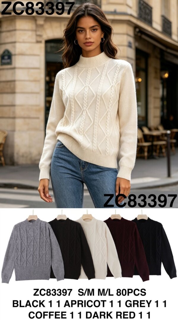 Swetry damskie (Francja produkt) Roz S/M-M/L, Mix Kolor .Paczka 10 szt