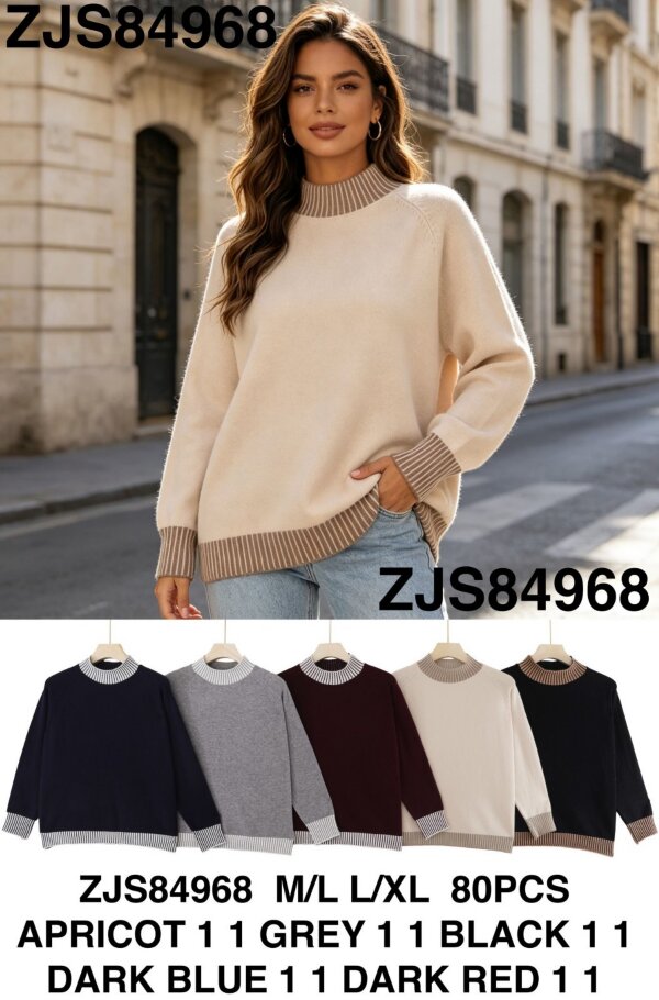 Swetry damskie (Francja produkt) Roz M/L-L/XL, Mix Kolor .Paczka 10 szt