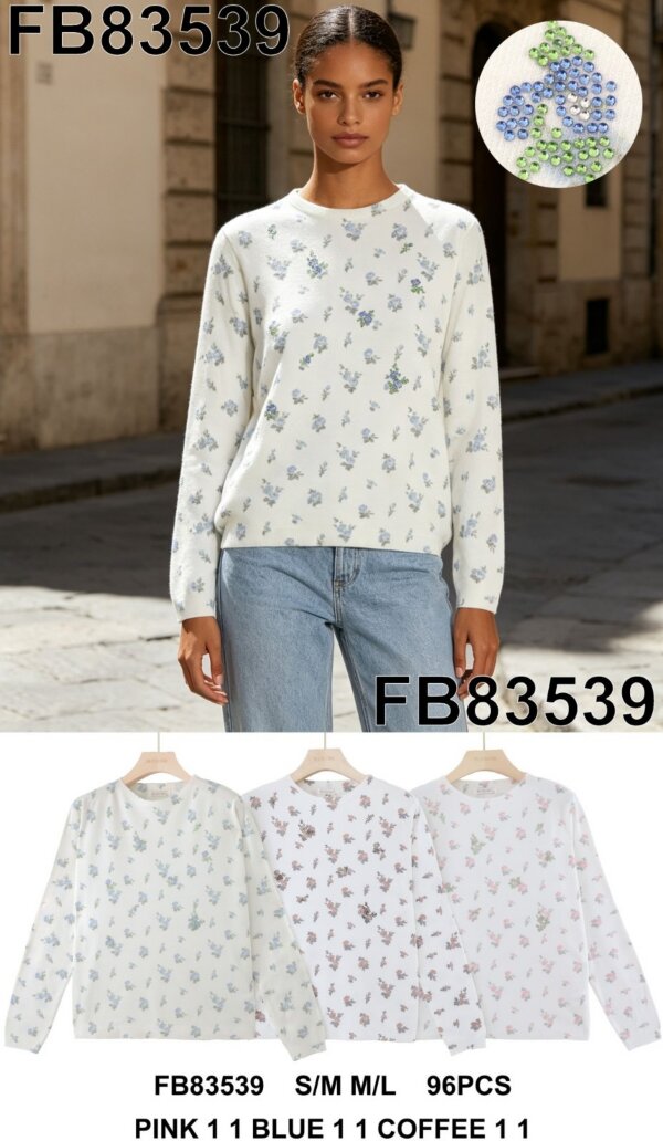 Swetry damskie (Francja produkt) Roz S/M-M/L, Mix Kolor .Paczka 6 szt
