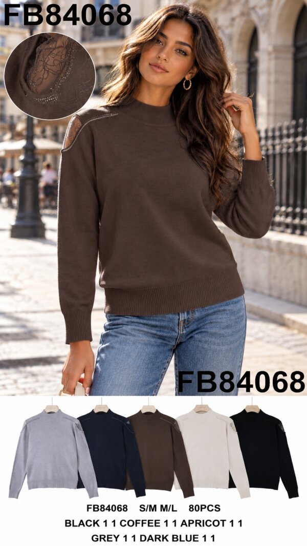Swetry damskie (Francja produkt) Roz S/M-M/L, Mix Kolor .Paczka 10 szt