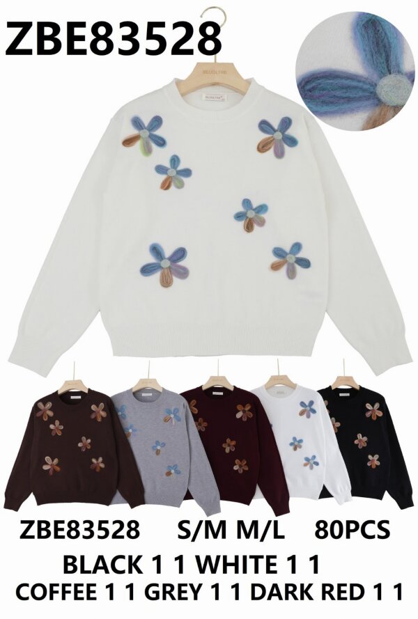 Swetry damskie (Francja produkt) Roz S/M-M/L, Mix Kolor .Paczka 10 szt