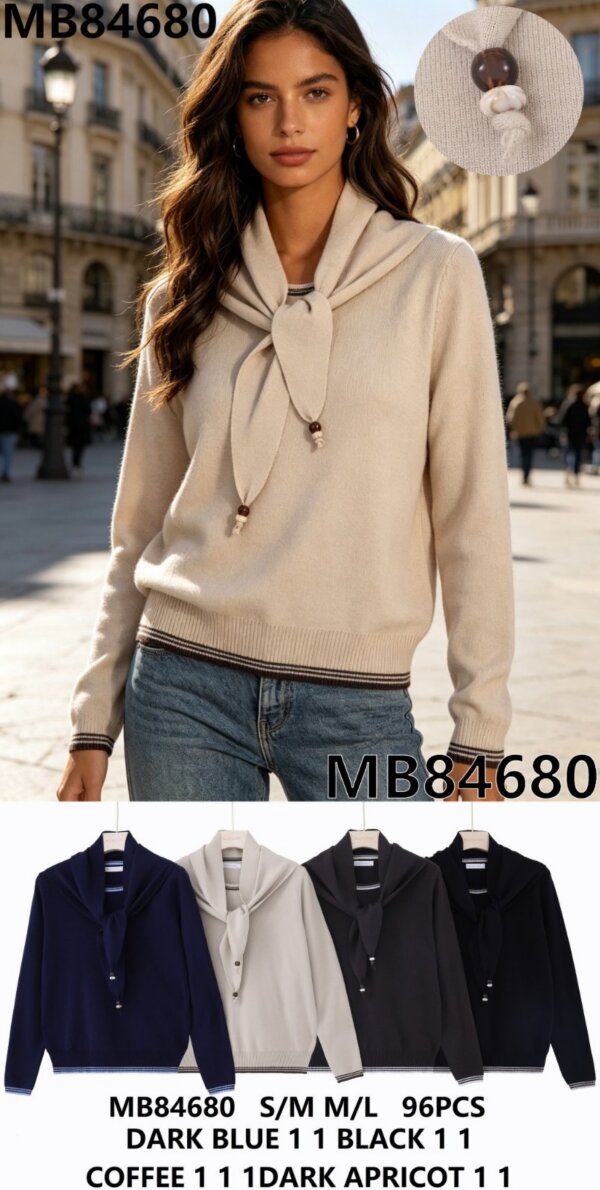 Swetry damskie (Francja produkt) Roz S/M-M/L, Mix Kolor .Paczka 8 szt