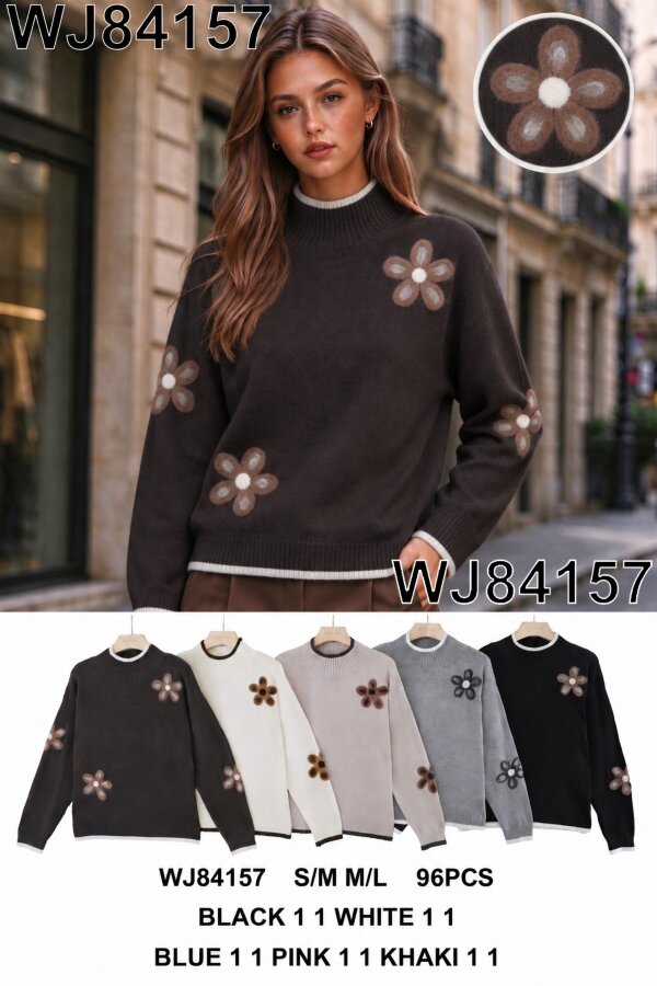 Swetry damskie (Francja produkt) Roz S/M-M/L, Mix Kolor .Paczka 10 szt
