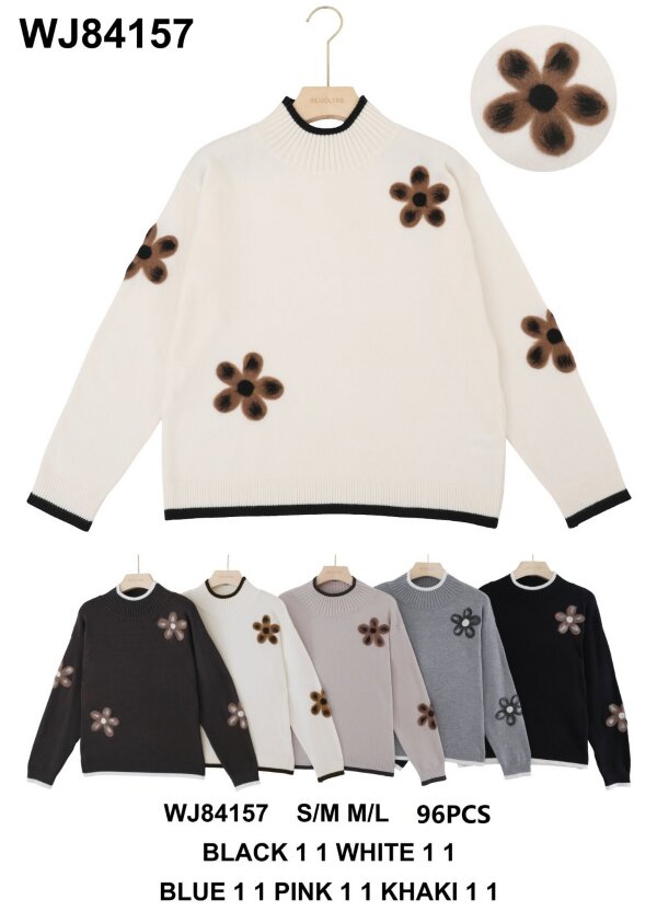 Swetry damskie (Francja produkt) Roz S/M-M/L, Mix Kolor .Paczka 10 szt