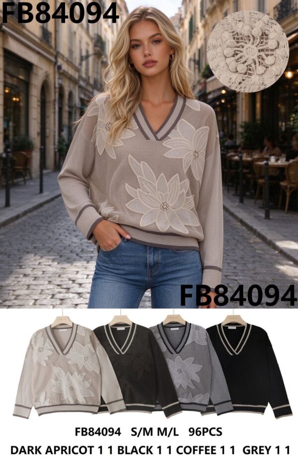 Swetry damskie (Francja produkt) Roz S/M-M/L, Mix Kolor .Paczka 8 szt