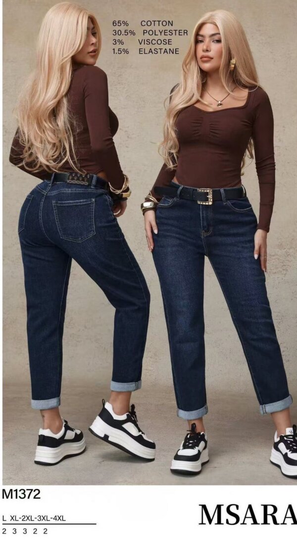 Spodnie damskie jeansy Roz L-4XL, 1 Kolor Paczka 12 szt