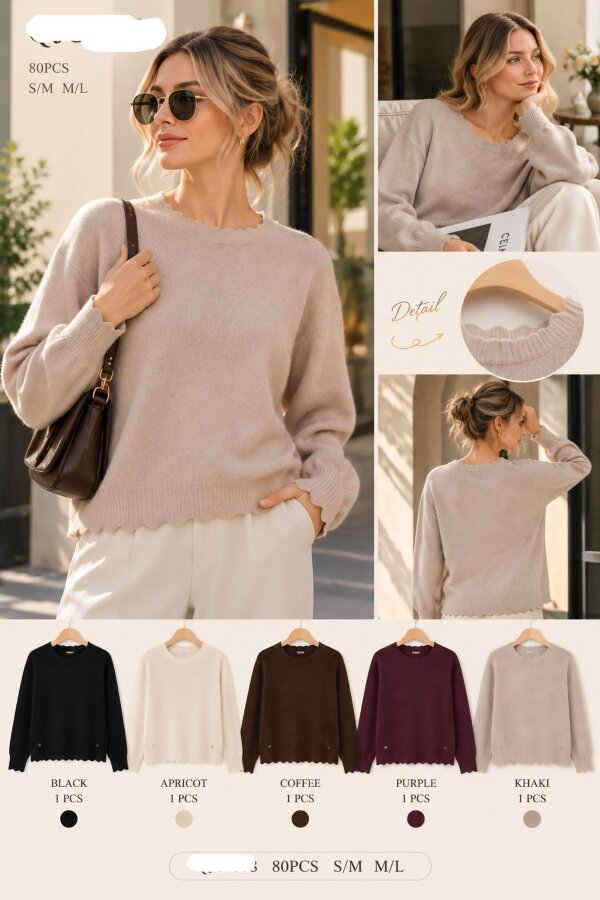 Swetry damskie Roz S/M-M/L, Mix Kolor .Paczka 12 szt