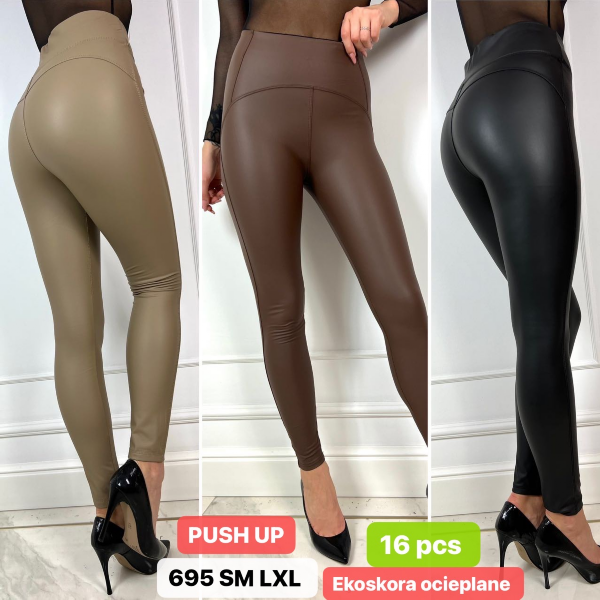 Spodnie skórzane damskie Roz S/M-L/XL,1 Kolor Paczka 12 szt