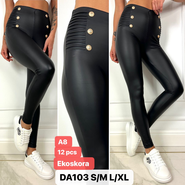 Spodnie skórzane damskie Roz S/M-L/XL,1 Kolor Paczka 12 szt