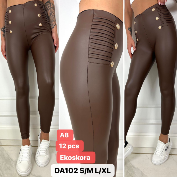 Spodnie skórzane damskie Roz S/M-L/XL,1 Kolor Paczka 12 szt