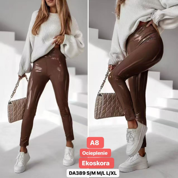 Spodnie skórzane damskie Roz S/M-M/L-L/XL,1 Kolor Paczka 12 szt