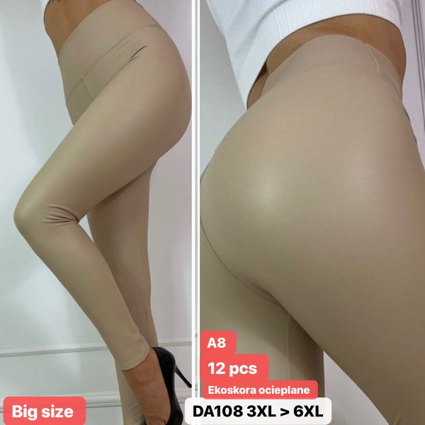 Spodnie skórzane damskie Roz 3XL-6XL,1 Kolor Paczka 12 szt