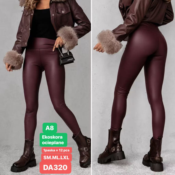 Spodnie skórzane damskie Roz S/M-M/L-L/XL,1 Kolor Paczka 12 szt