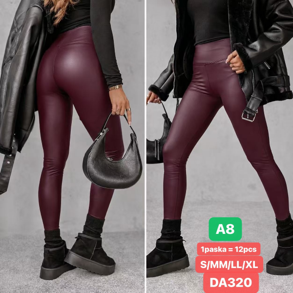 Spodnie skórzane damskie Roz S/M-M/L-L/XL,1 Kolor Paczka 12 szt