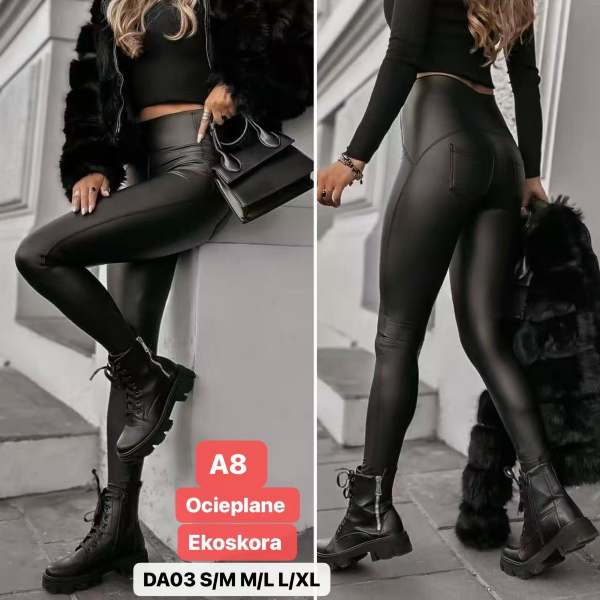 Spodnie skórzane damskie Roz S/M-M/L-L/XL,1 Kolor Paczka 12 szt