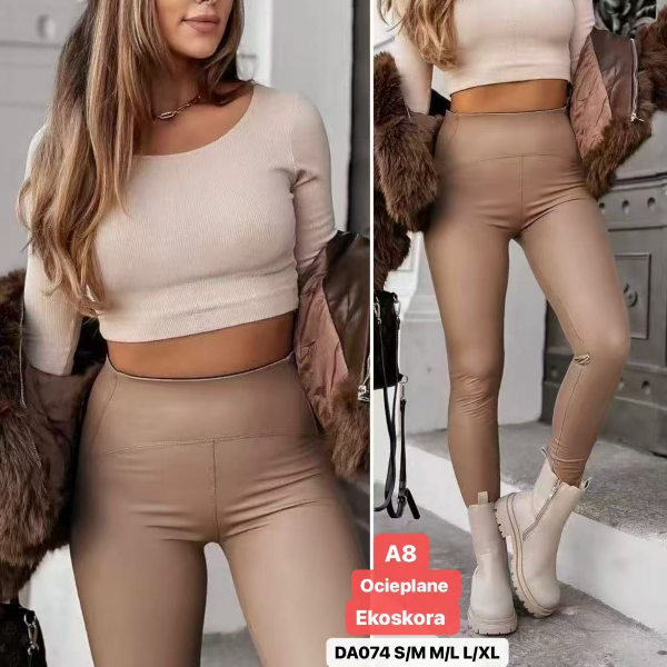 Spodnie skórzane damskie Roz S/M-M/L-L/XL,1 Kolor Paczka 12 szt