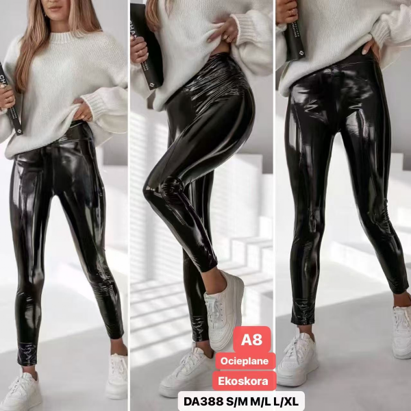 Spodnie skórzane damskie Roz S/M-M/L-L/XL,1 Kolor Paczka 12 szt