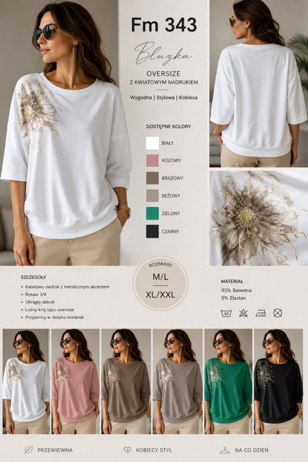 Bluzki damskie Roz M-2XL, Mix Kolor Paczka 10 szt