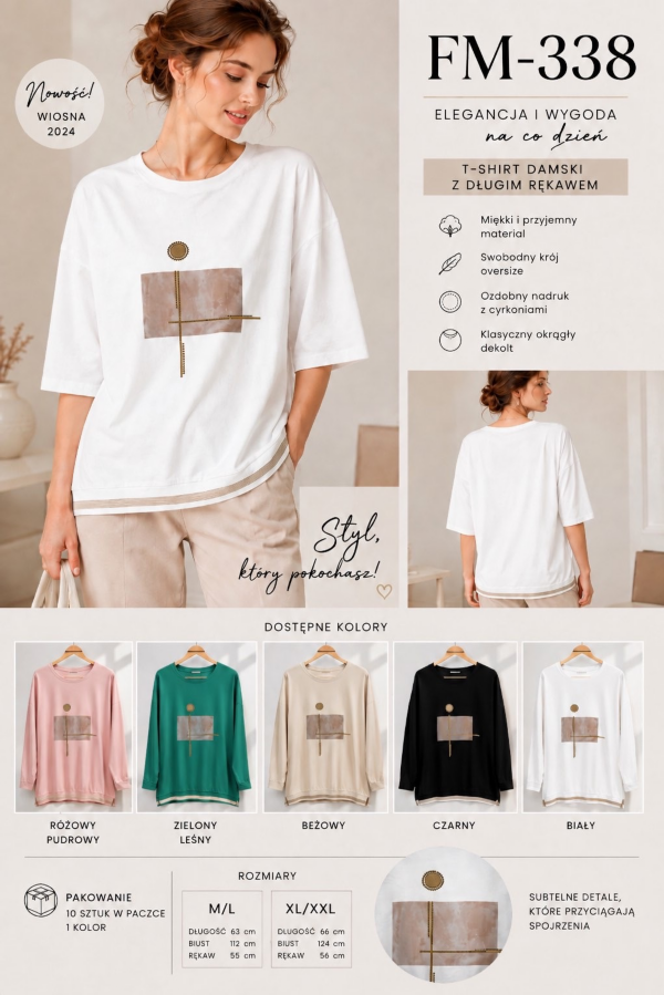 Bluzki damskie Roz M-2XL, Mix Kolor Paczka 10 szt