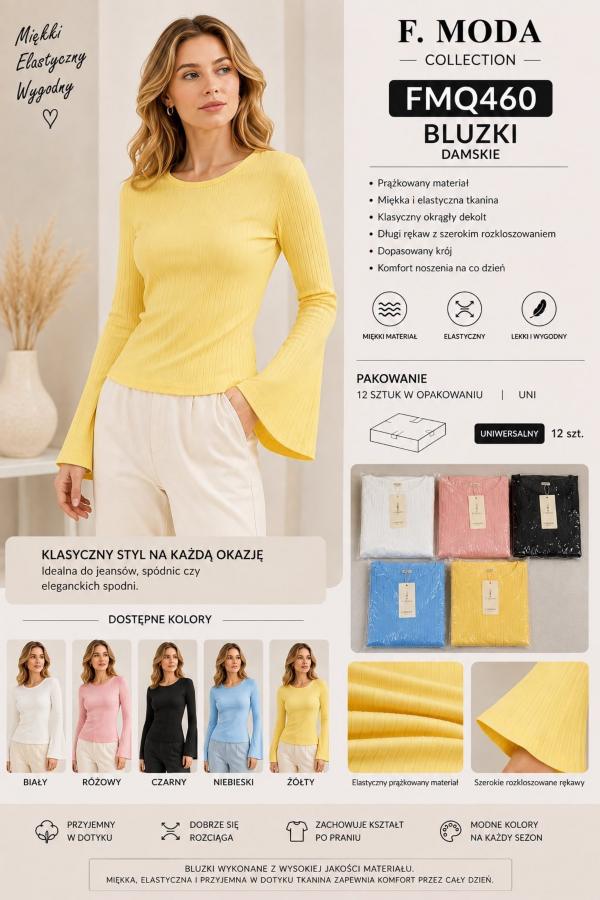 Bluzki damskie Roz M-2XL, Mix Kolor Paczka 10 szt