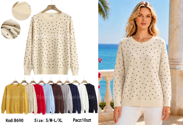 Swetry damskie Roz S/M-L/XL, Mix Kolor Paczka 10 szt