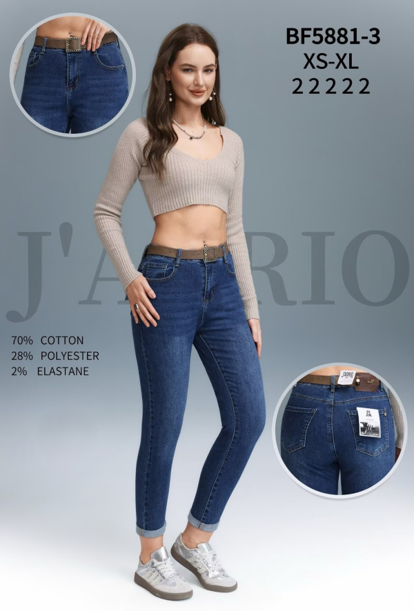 Spodnie damskie jeansy Roz XS-XL, 1 Kolor Paczka 10 szt
