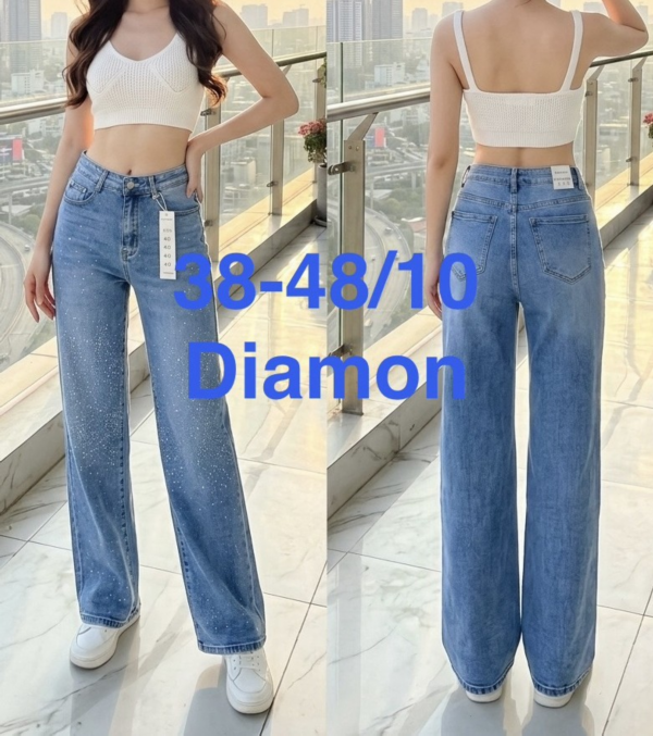 Spodnie damskie jeansy Roz 38-48, 1 Kolor Paczka 10 szt