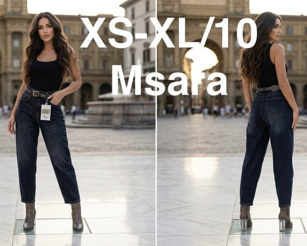 Spodnie damskie jeansy Roz XS-XL, 1 Kolor Paczka 10 szt