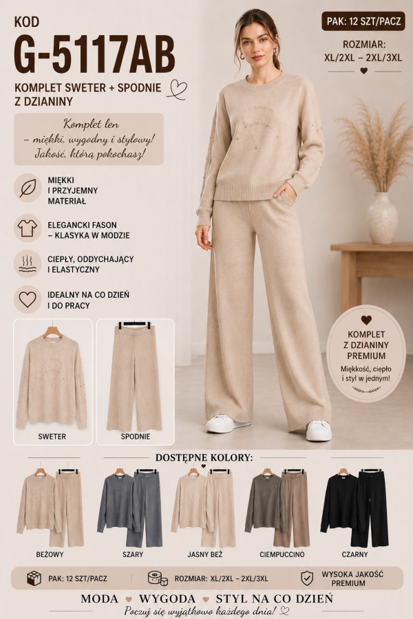 Komplet damskie Roz XL-3XL, Mix Kolor Paczka 12 szt