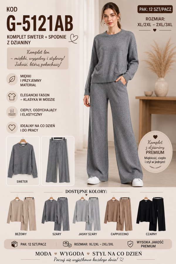 Komplet damskie Roz XL-3XL, Mix Kolor Paczka 12 szt