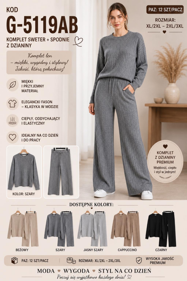 Komplet damskie Roz XL-3XL, Mix Kolor Paczka 12 szt
